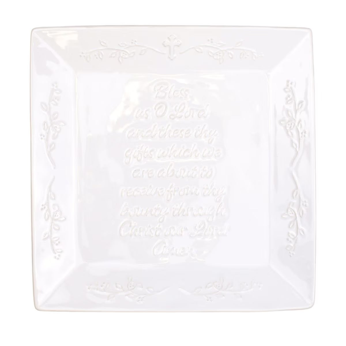 Grace Prayer Platter - Elegant Ceramic Communion Tray for Church Services, Home Worship & Spiritual Gatherings | Perfect for Holy Communion, Eucharist & Religious Ceremonies