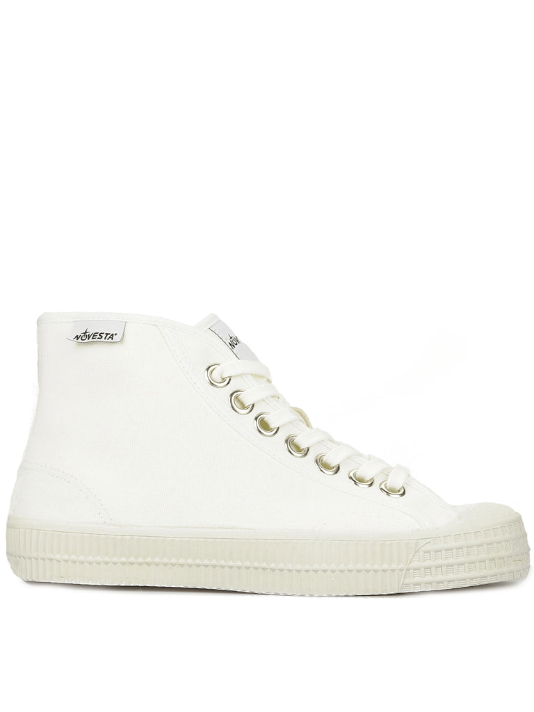 Novesta Star Dribble High Top Sneakers - White Retro Basketball Shoes for Men & Women | Perfect for Streetwear, Casual Outfits & Vintage Style