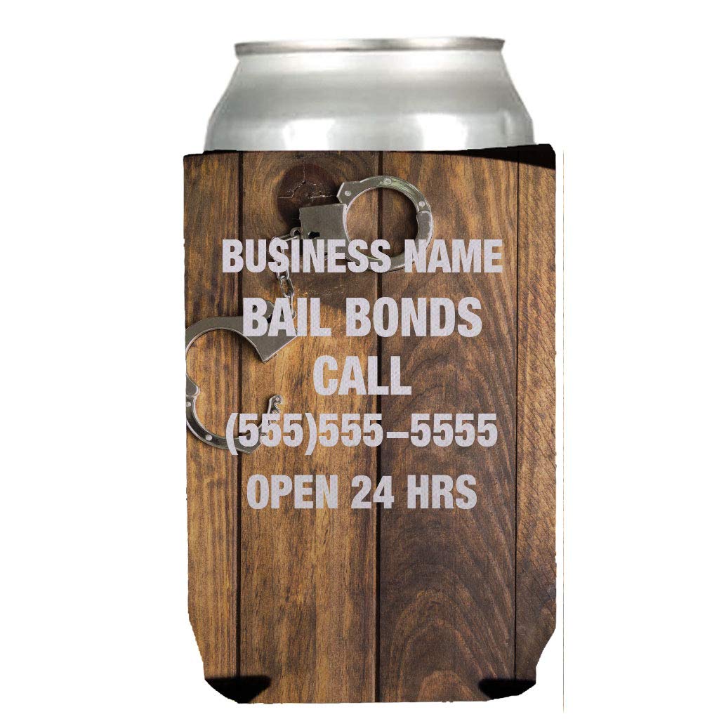Custom Insulated Can & Beverage Coolers for Drinks - Personalized Bail Bonds Design - Perfect for Parties, Tailgating & Outdoor Events