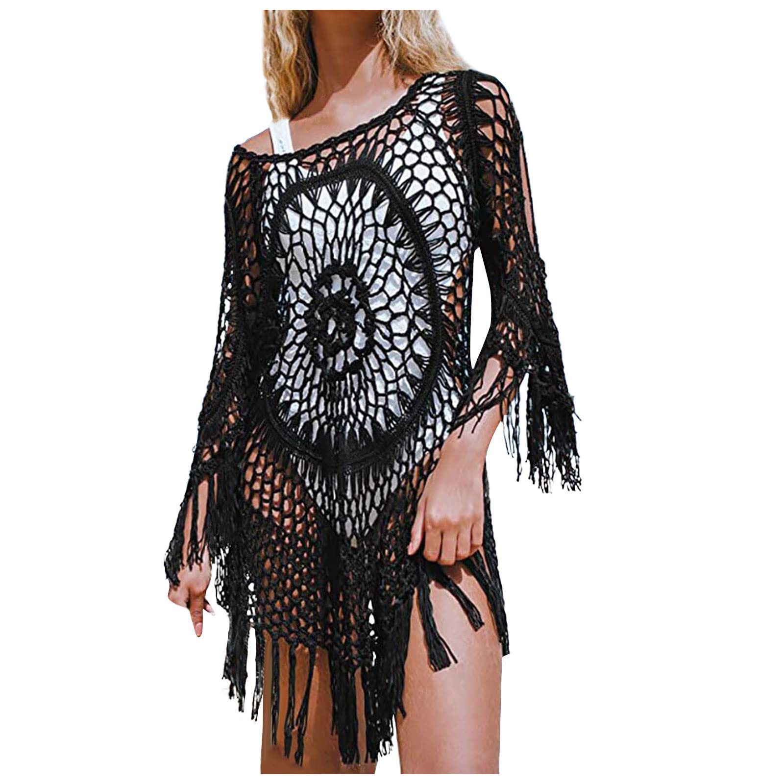 Stylish Crochet Dresses & Swim Cover Ups for Women - Boho Tassel Bikini Coverup Beachwear | Perfect for Pool Parties, Vacations & Summer Outfits