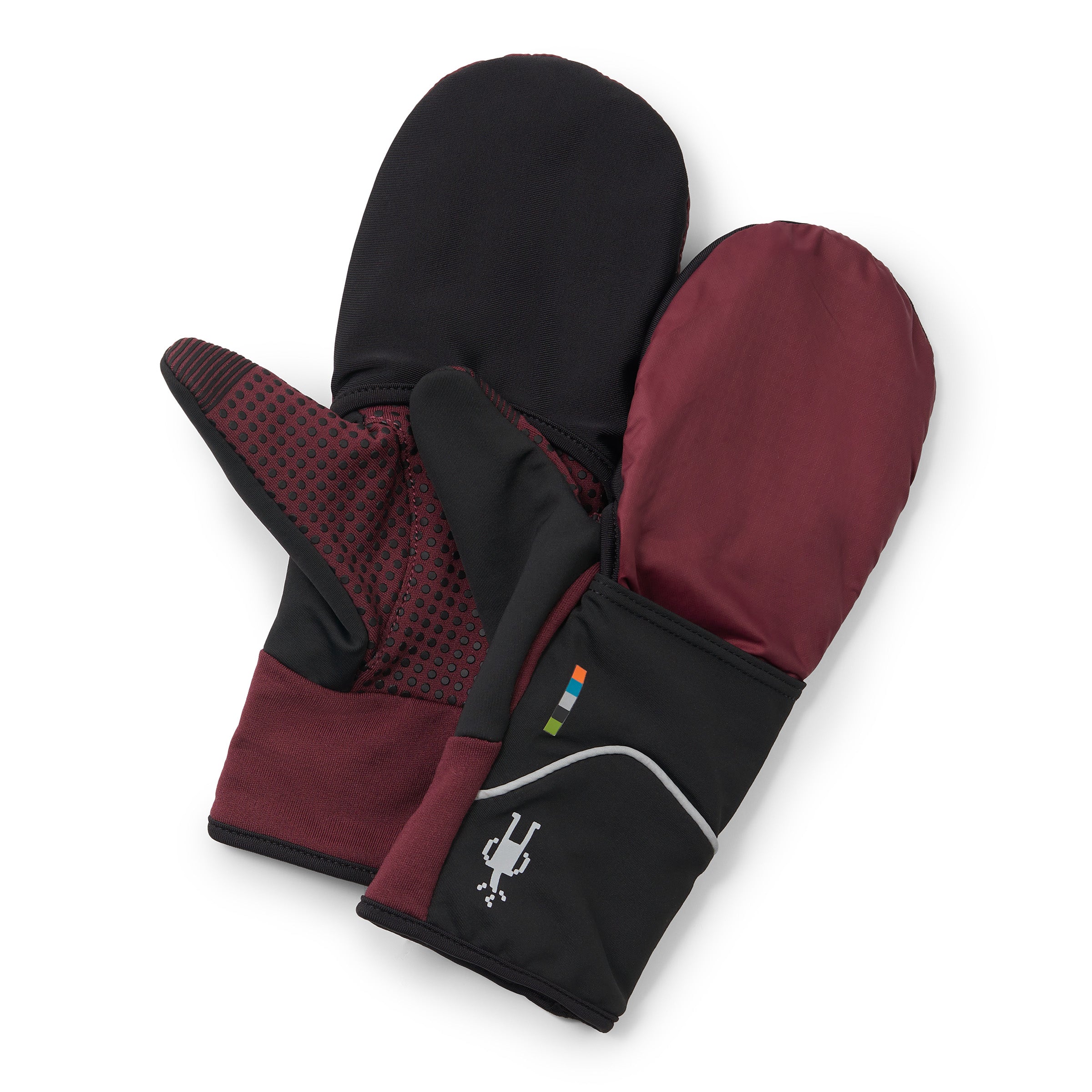 Premium Merino Wool Sport Fleece Windproof Mittens (K17 Black Cherry) - Warm Winter Gloves for Running, Skiing & Outdoor Activities