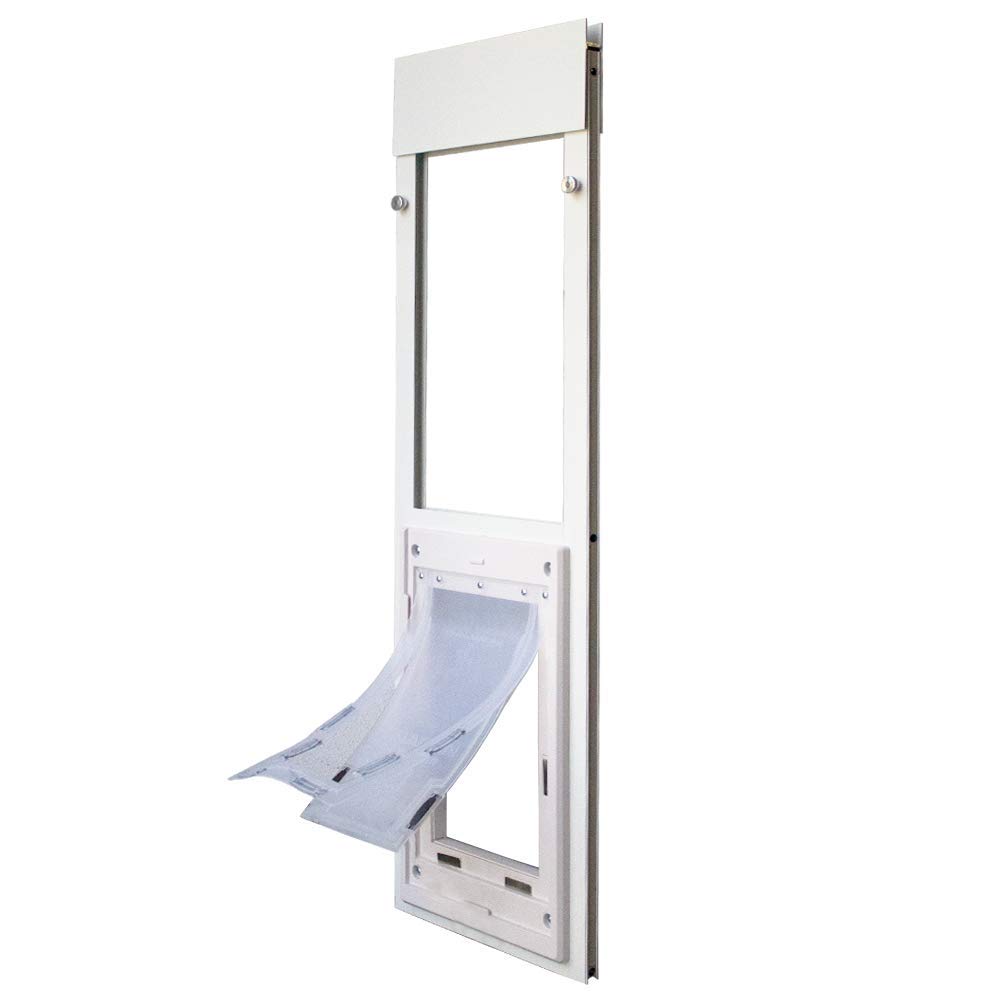 Dragon Window Pet Door - Single Flap White Frame with Locking Cover | Energy Efficient & Durable Cat/Dog Door for Home | Perfect for Apartments, Houses & RVs