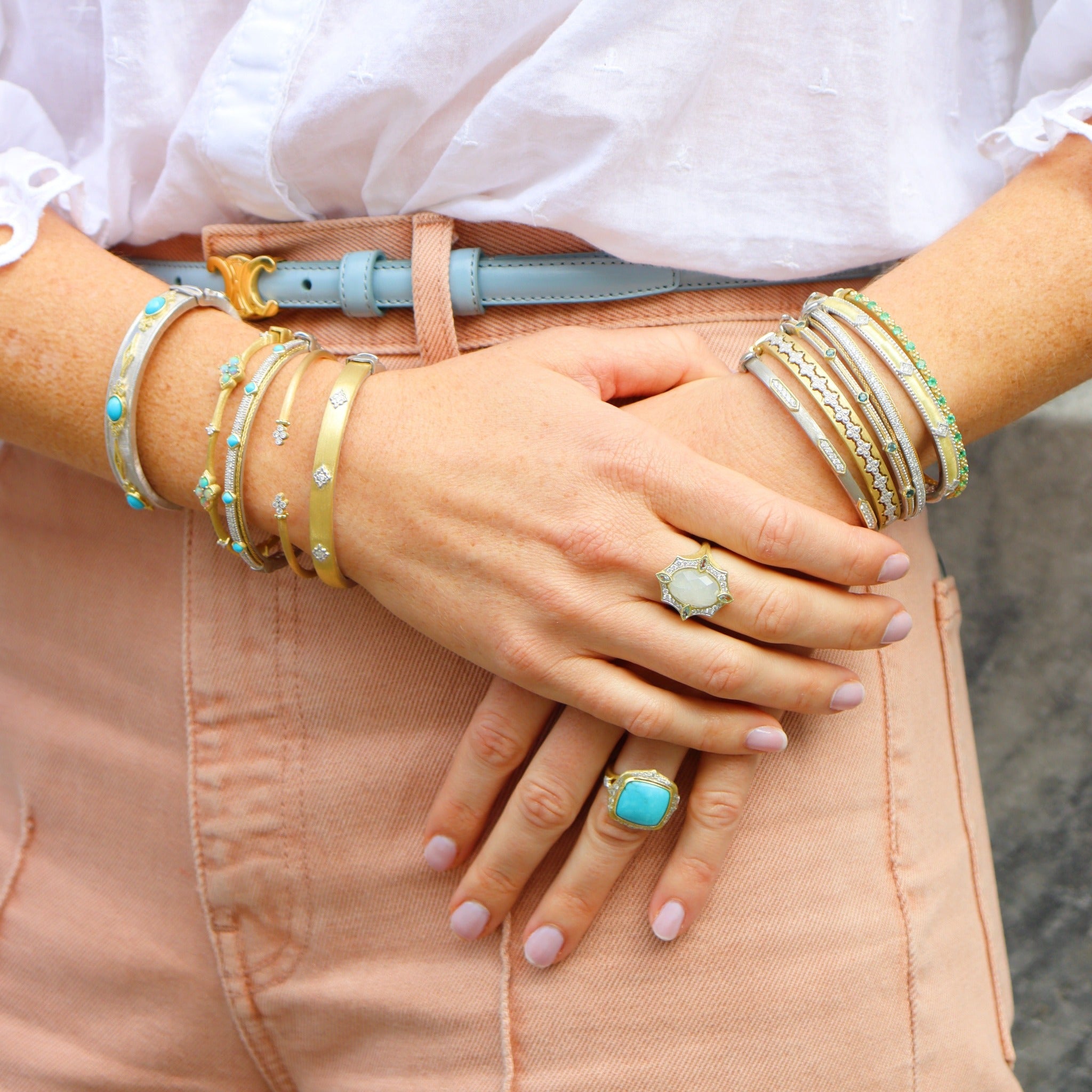 Jude Frances Moroccan Marrakesh Cushion Turquoise Ring - Handmade Boho Chic Jewelry for Women, Perfect for Festivals, Weddings & Everyday Wear