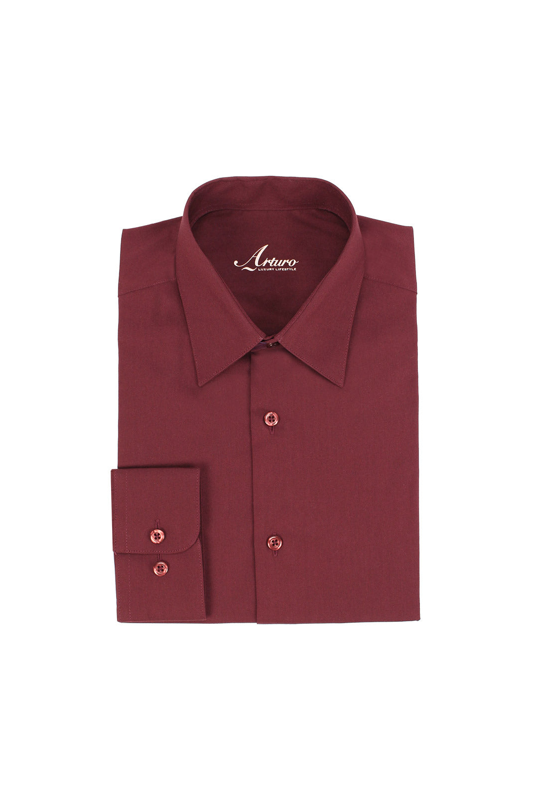 ARTURO Modern Fit Long Sleeve Burgundy Dress Shirt for Men - Big & Tall Sizes 4X to 6X - Perfect for Business, Office, and Formal Occasions