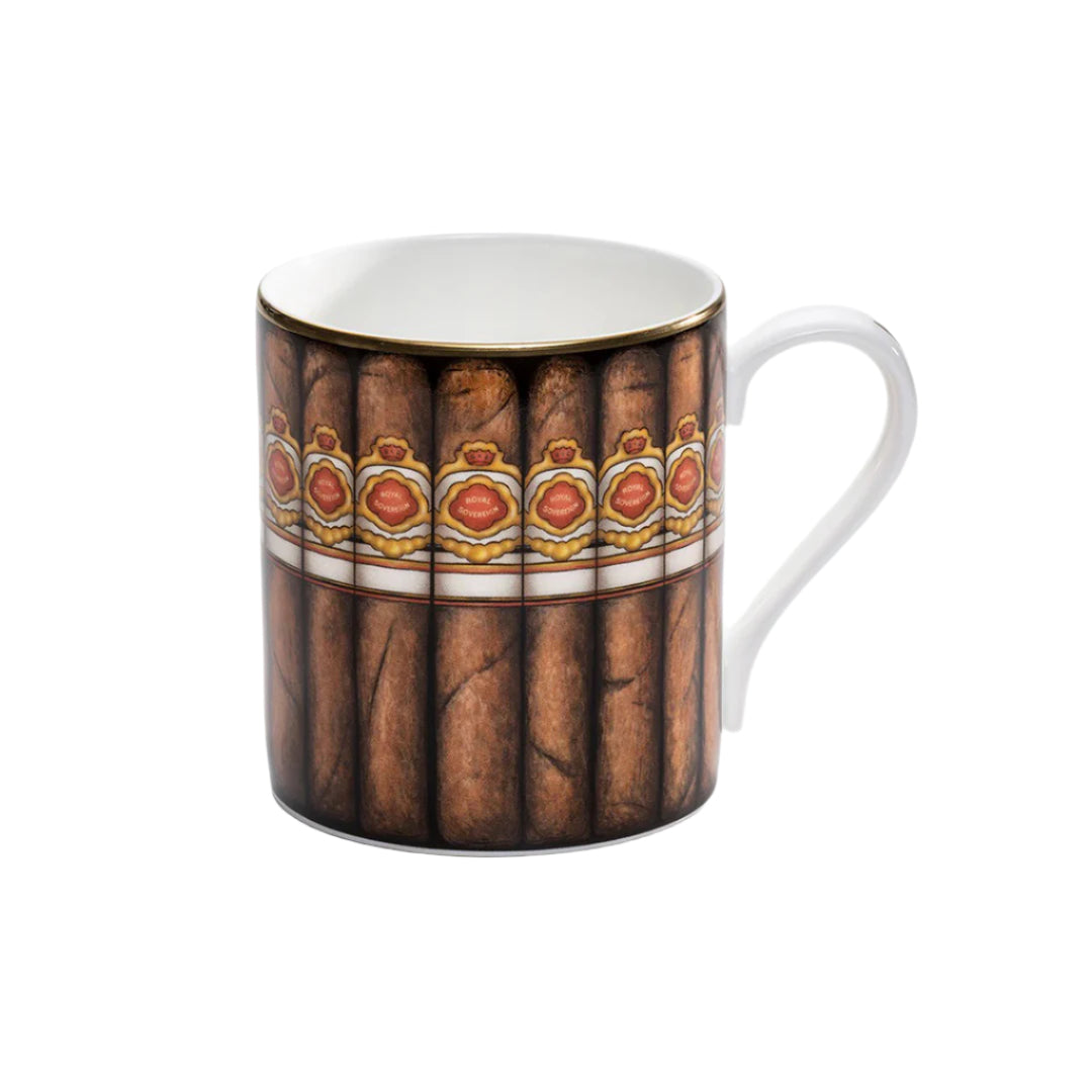 Premium Cigar Mugs Set of 2 - Handcrafted Ceramic Whiskey Glass with Cigar Rest - Perfect for Bourbon, Scotch & Cigar Lovers - Ideal for Home Bar, Man Cave & Gifts