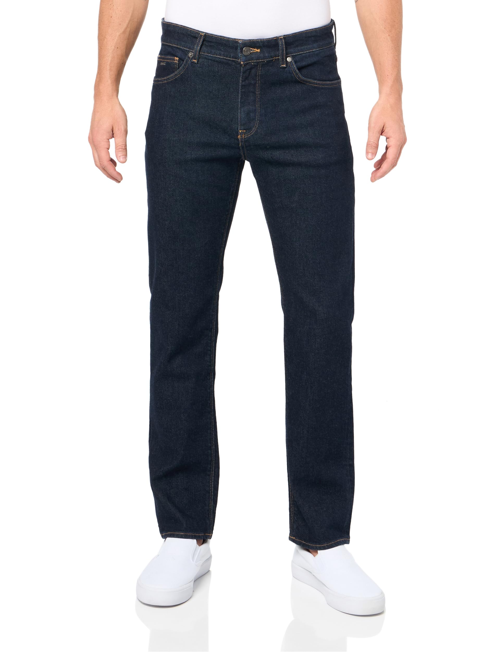 BOSS Men's Straight Leg Stretch Cotton Jeans - Comfortable Casual & Work Pants for Everyday Wear
