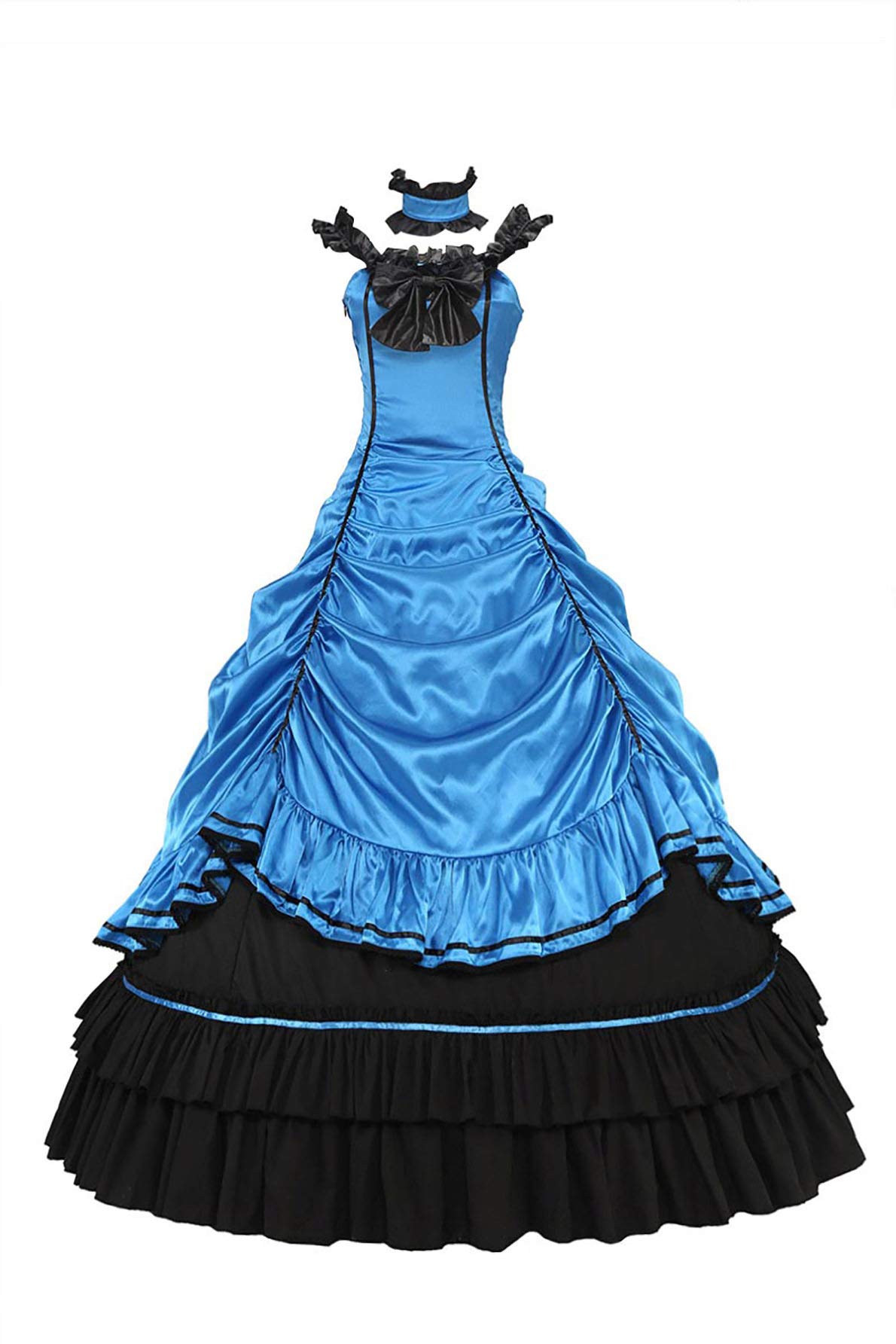 XOMO Southern Belle Civil War Off Shoulder Formal Dress - Elegant Satin Lolita Ball Gown for Prom, Wedding & Historical Reenactment