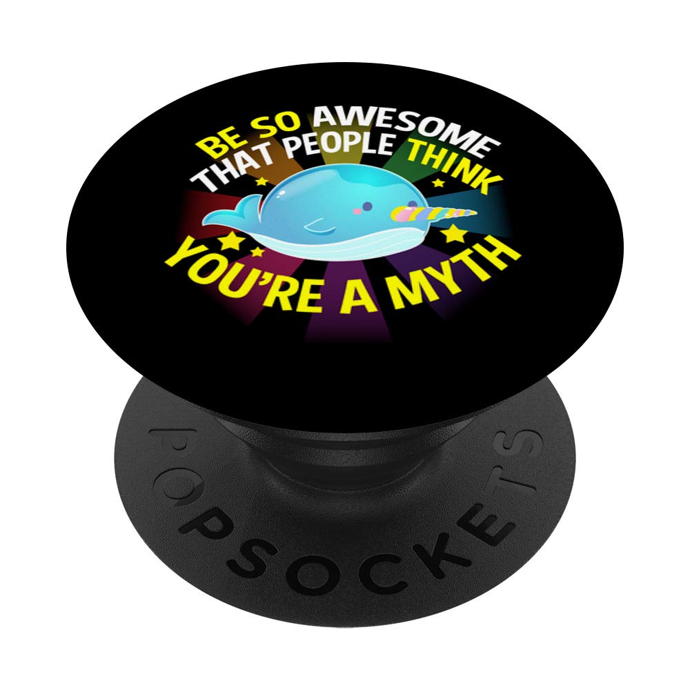 Narwhal Unicorn Whale PopSockets Grip and Stand for Phones & Tablets - Fun Mythical Gift for Men, Women, Kids - Perfect for Daily Use, Travel, and School Accessories