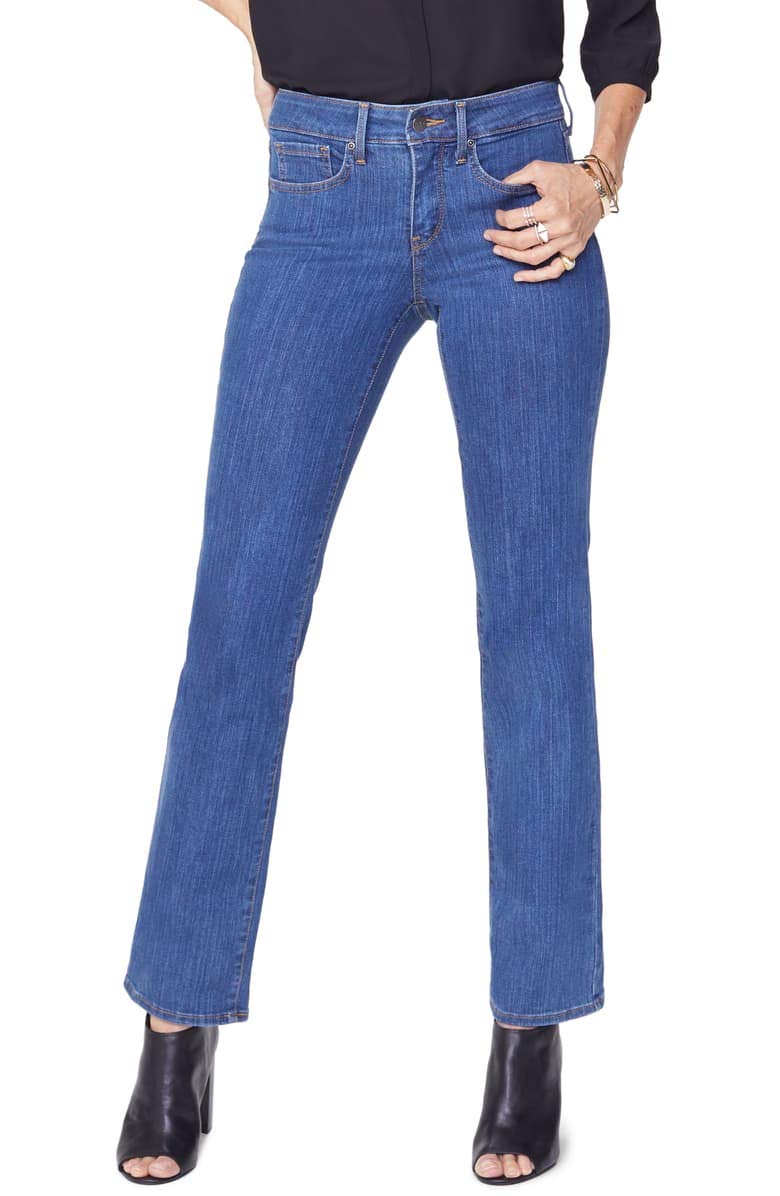 NYDJ Petite Marilyn Straight Jeans for Women - High Waist Slim Fit Stretch Denim Pants | Perfect for Work, Casual Outfits & Everyday Wear