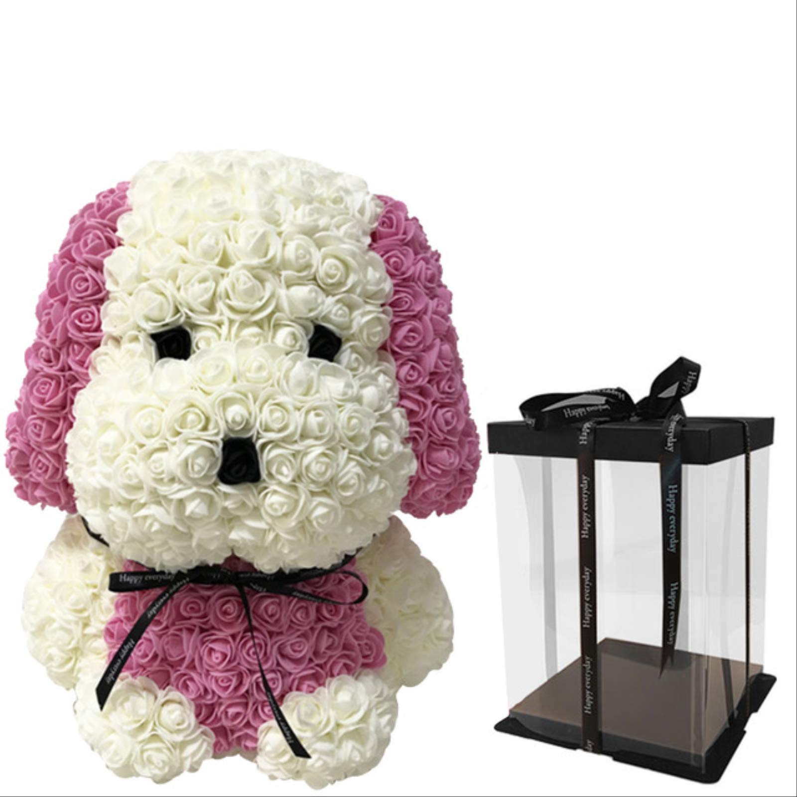 GUCCICOK 30/38cm Rose Dog Flower Soap Foam Puppy Toy - Cute Pet Bath Toy for Baby & Girlfriend - Perfect Birthday Party, Wedding Decoration Gift - Great for Bath Time Play & Home Decor