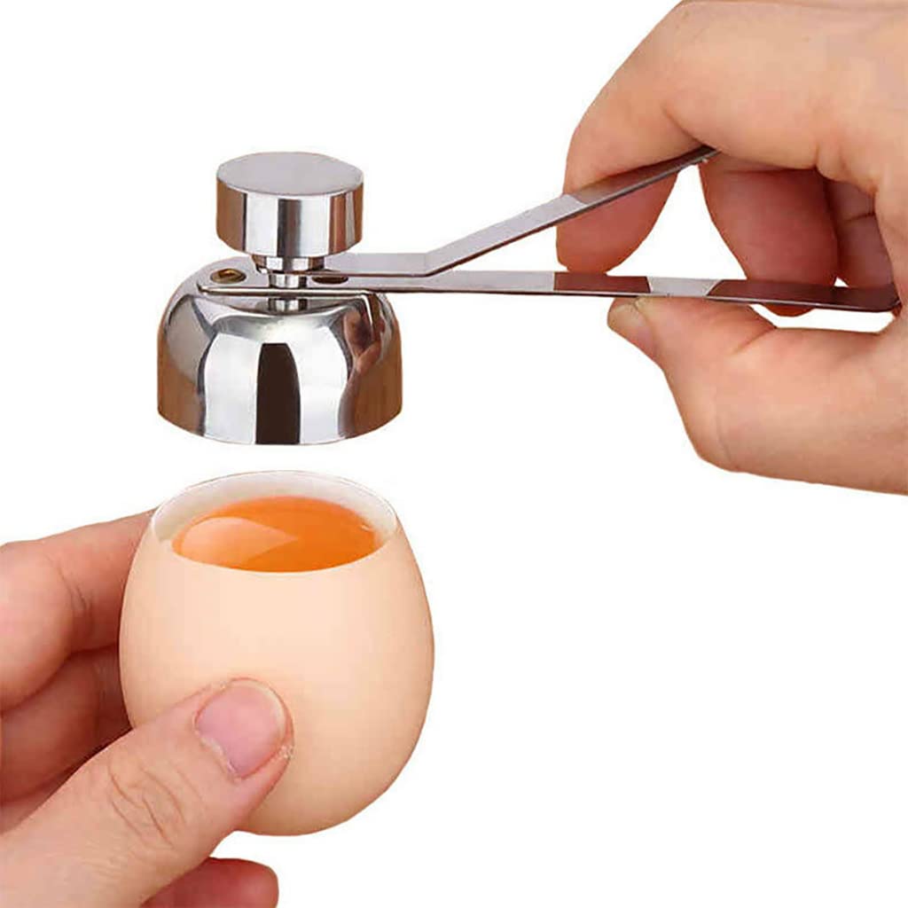 Premium Stainless Steel Egg Shell Opener - Easy Egg Topper Cutter & Cracker for Perfect Boiled Eggs | Kitchen Gadget & Home Tool for Breakfast, Baking & Cooking