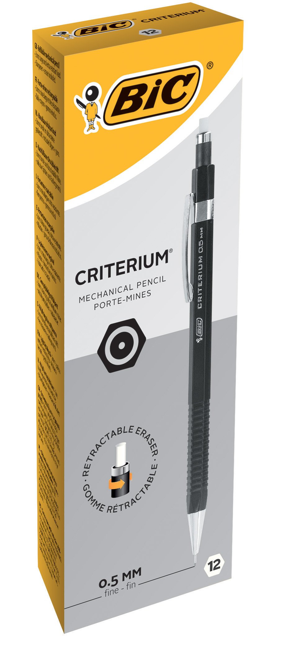 BiC Criterium 0.5mm Mechanical Pencils - 12 Pack - Premium Drafting & Writing Pencils for School, Office, and Art Projects