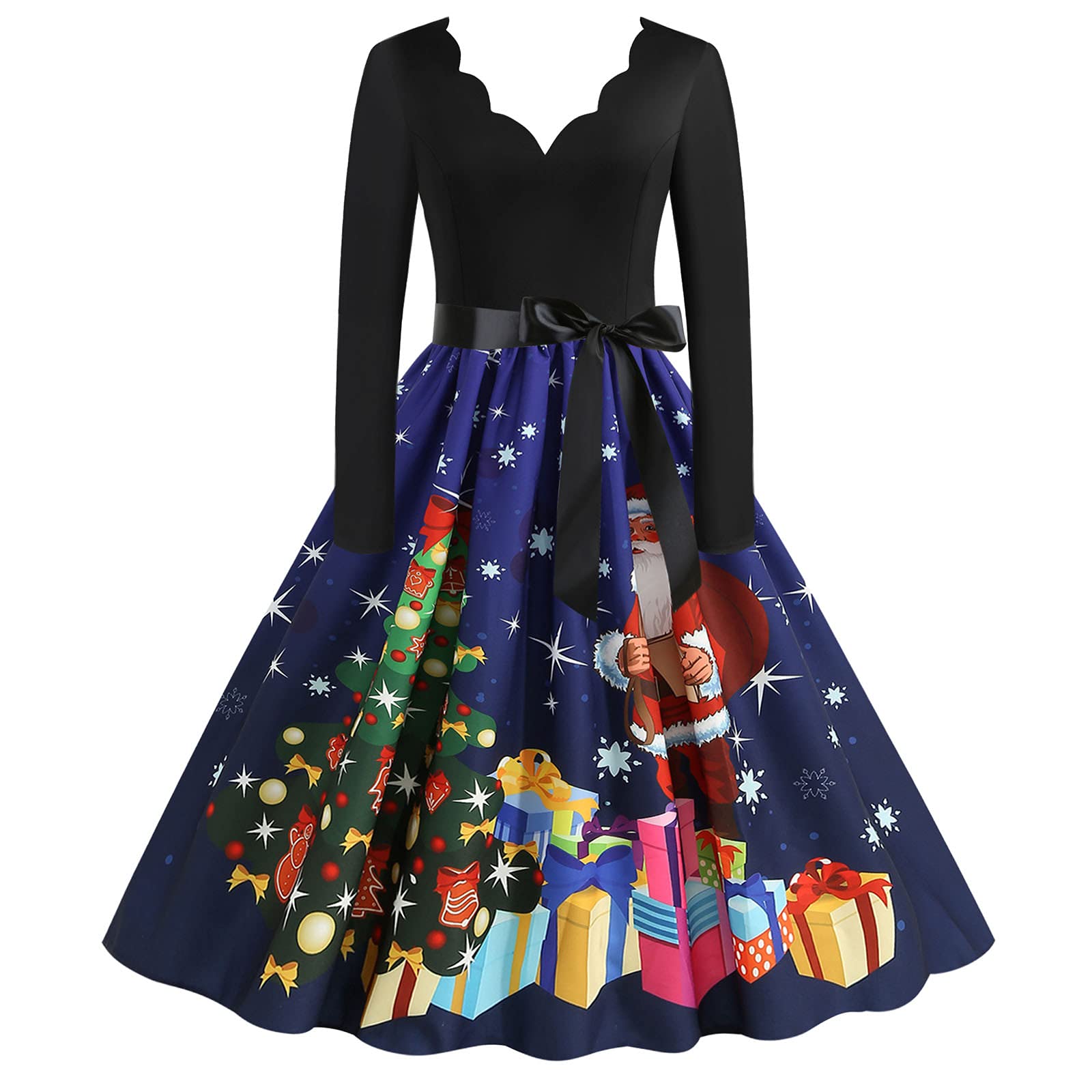 Women's Long Sleeve Fall Dresses - Vintage Style Christmas Party Dresses for Petite Women | Perfect for Holiday Gatherings, Office Parties & Autumn Weddings