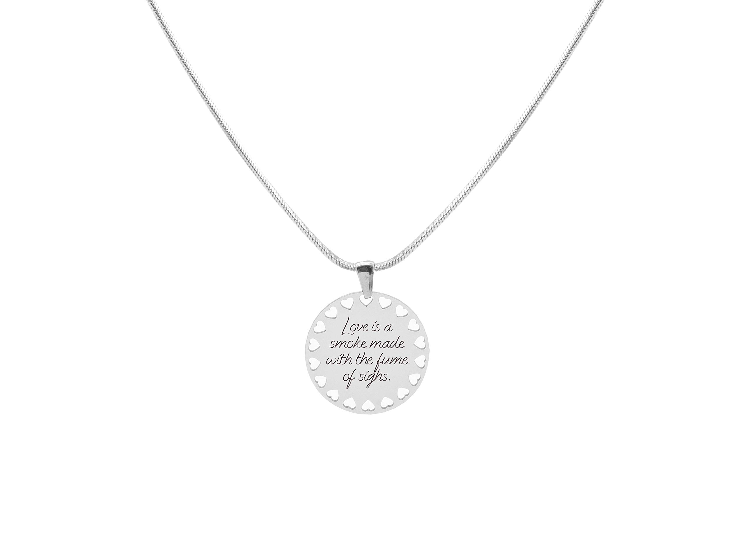 Pink Box Inspirational Disc Necklace with Heart Cutout - Perfect for Gifts, Valentine's Day & Everyday Elegance
