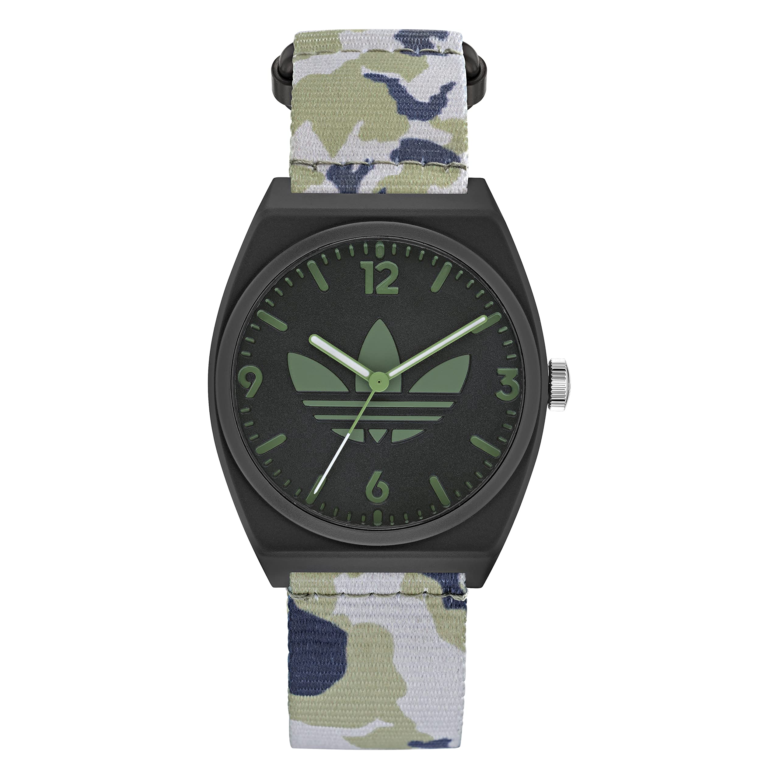 Adidas Green Graphic Camo Fast Wrap Strap Watch for Men & Women - Sporty Digital Watch with LED Display, Adjustable Strap (Model: AOST220402I) - Perfect for Running, Gym Workouts & Outdoor Activities