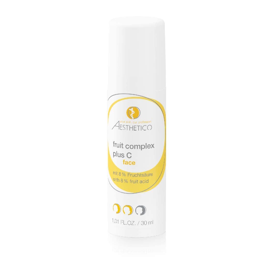 AESTHETICO Fruit Complex Plus C - Anti-Aging Vitamin C Cream with Fruit Acids, Reduces Wrinkles & Brightens Skin | Night Cream for Skin Regeneration & Renewal (4 x 30ml) | Perfect for Dry, Dull Skin & Evening Skincare Routine