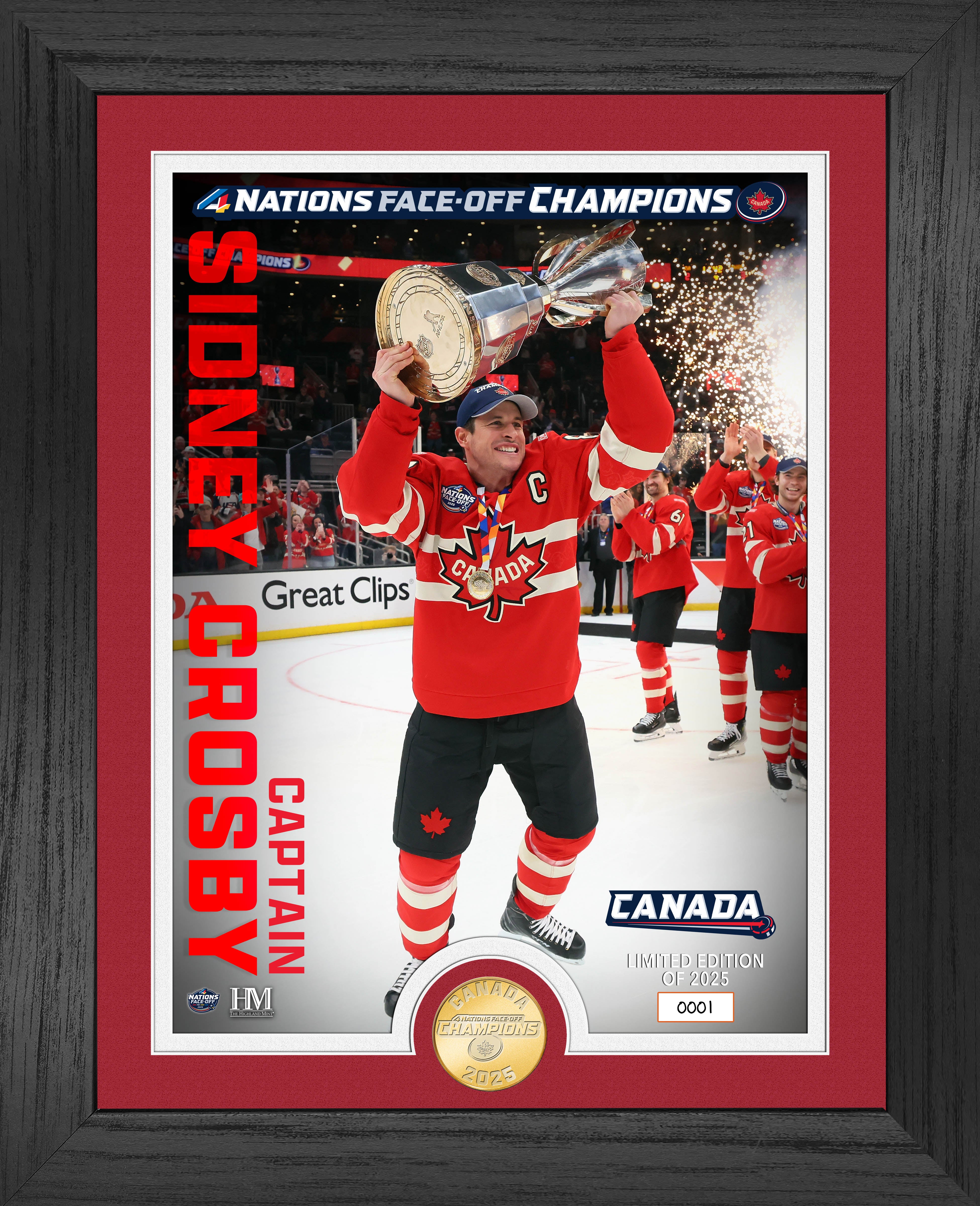 Sidney Crosby Captain Canada 4 Nations Bronze Coin Collectible Photo Mint - Perfect for Hockey Fans, Sports Memorabilia Collectors, and Gift Giving