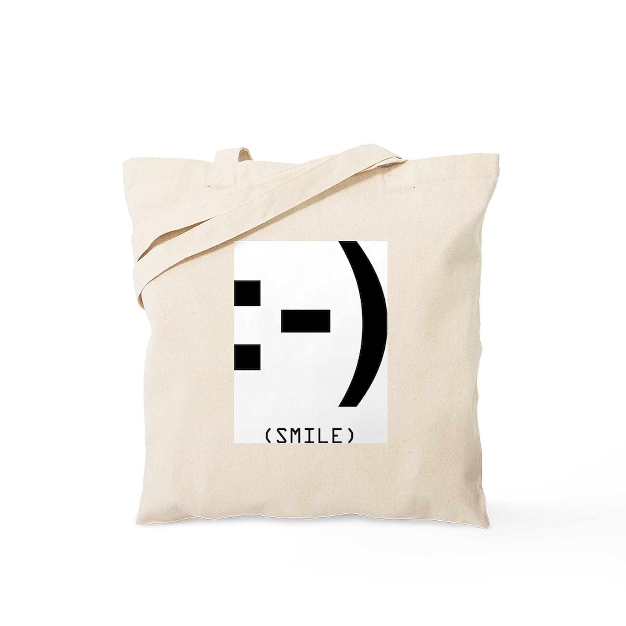 Eco-Friendly Smile Tote Bag - Reusable Natural Beige Canvas Shopping Bag for Groceries, Beach & Daily Use | CafePress