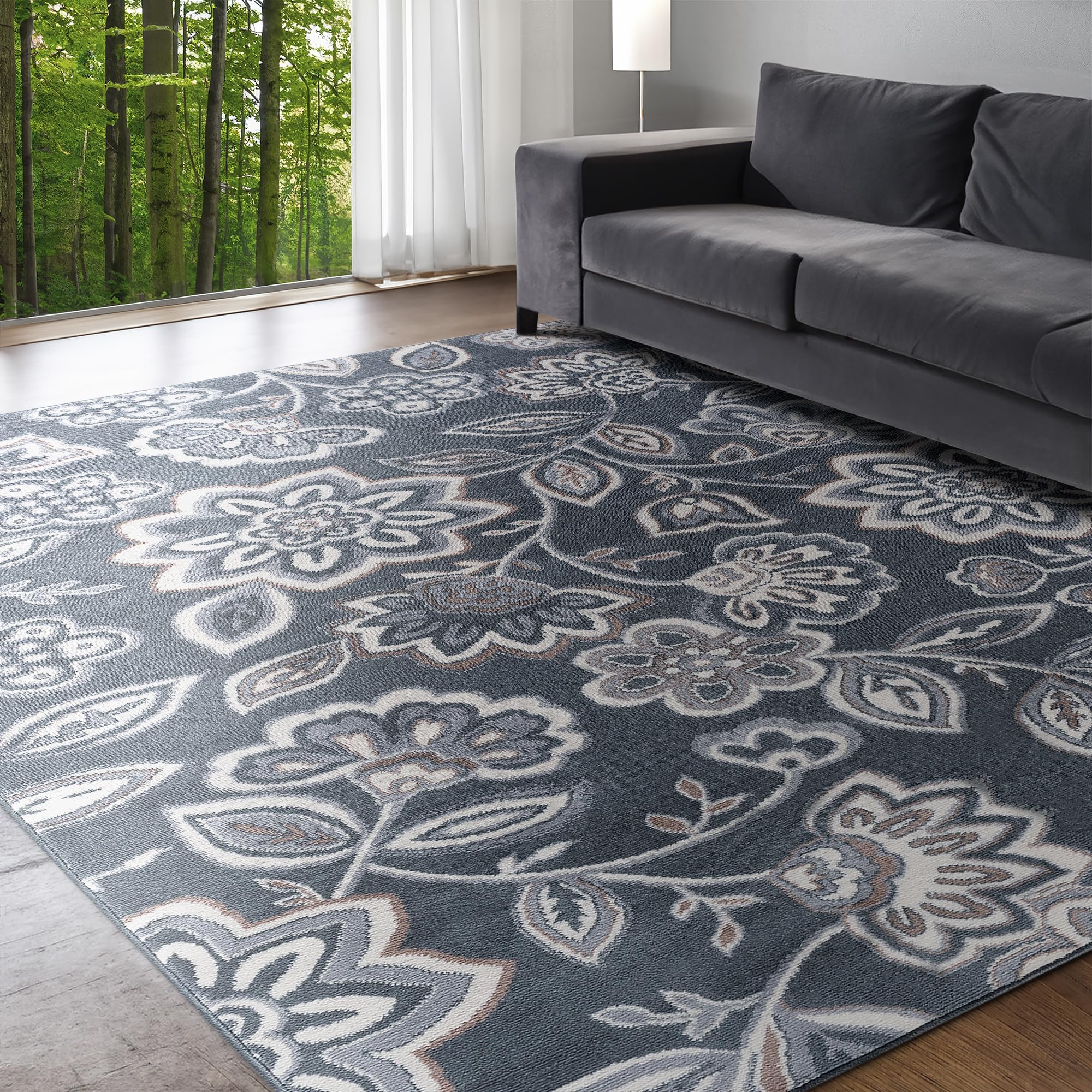 Tayse Gray Modern 4x6 Area Rug - Soft Contemporary Indoor Carpet for Living Room, Bedroom, Dining Room & Entryway - Non-Slip Kitchen Rug - Perfect for Home Decor & High Traffic Areas