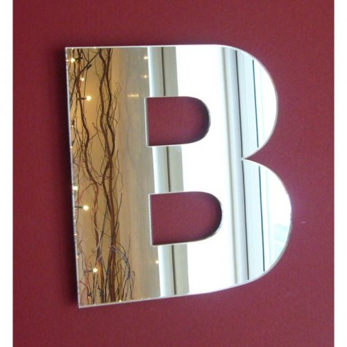 Stylish 45cm Uppercase Letter B Wall Mirror - Decorative Home Decor for Living Room, Bedroom & Entryway - Perfect for Selfies & Interior Design