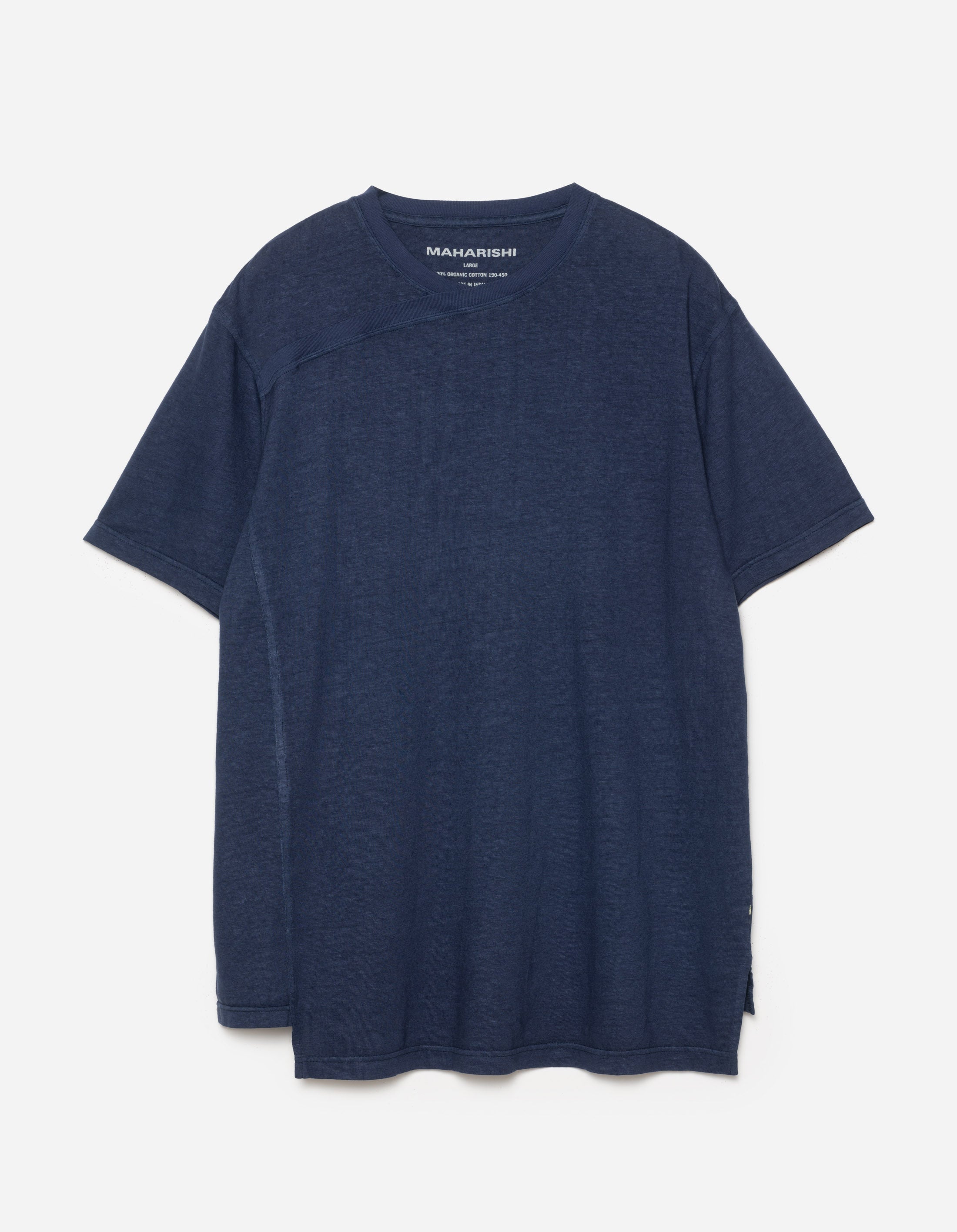 6000 Monk Organic Hemp T-Shirt for Men - Soft Breathable Navy Blue Crewneck Tee - Eco-Friendly Casual Wear for Everyday Comfort & Sustainable Lifestyle