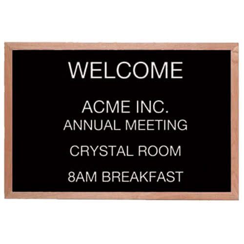 TableTop King AOFD1218L 12x18 Inch Black Felt Open Face Horizontal Message Board with Solid Oak Wood Frame & 3/4 Inch Letters - Perfect for Office, Restaurant, and Retail Store Signage