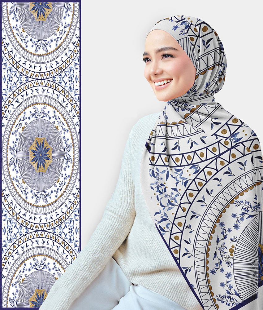 Kawtar Printed Chiffon Scarf - Lightweight Rectangular Fashion Scarf for Women | Perfect for Casual Wear, Office, and Special Occasions