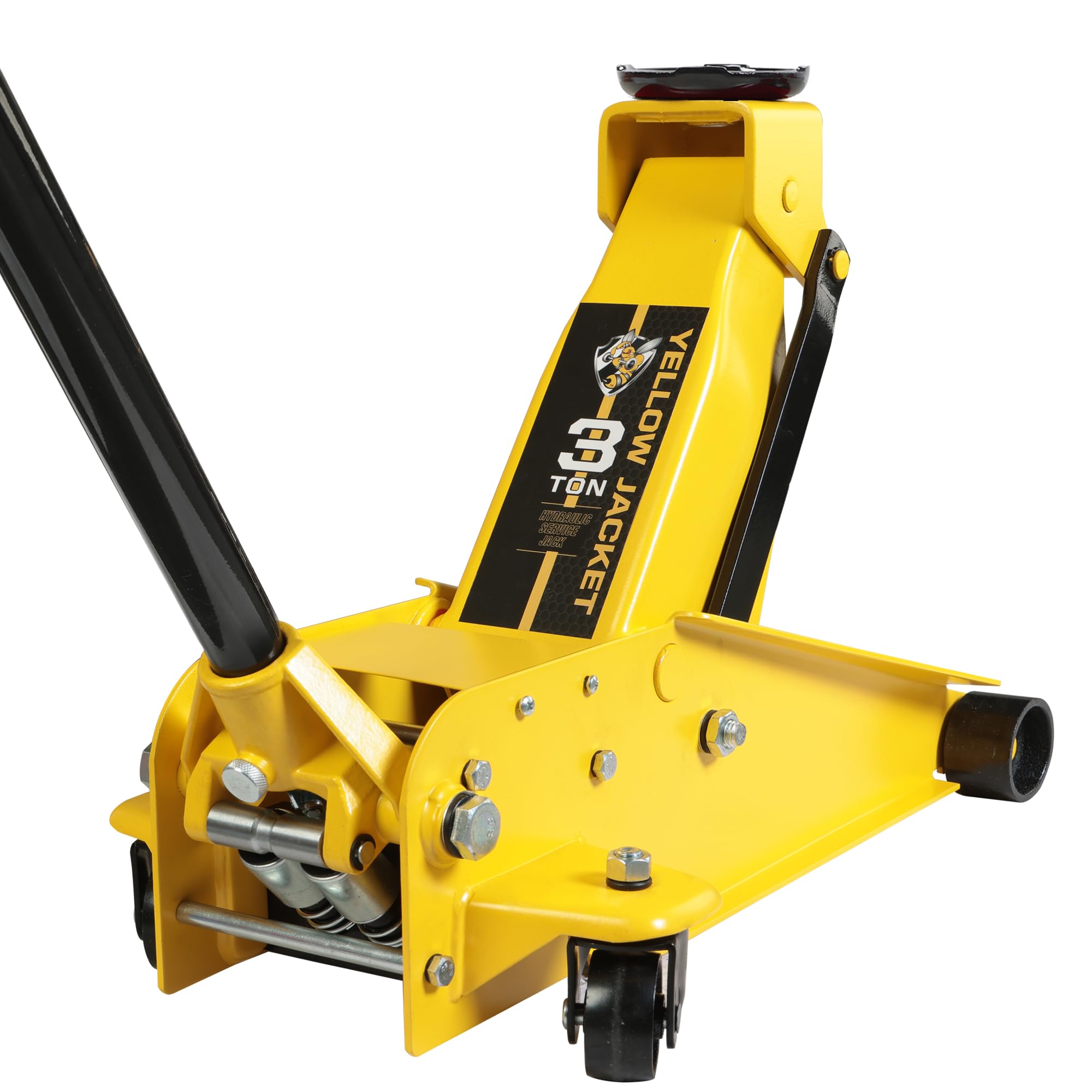 YELLOW JACKET 3 Ton (6600 lb) Hydraulic Floor Jack - Heavy Duty Steel Car Lift with Dual Pump System for Quick Vehicle Raising - Perfect for Auto Repair Shops, Home Garages & Emergency Roadside Assistance