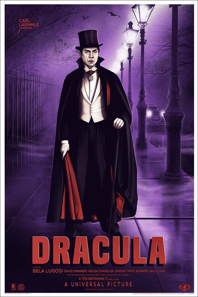 Dracula Movie Poster (Variant Edition) - Gothic Horror Wall Art for Home Theater, Office & Halloween Decor