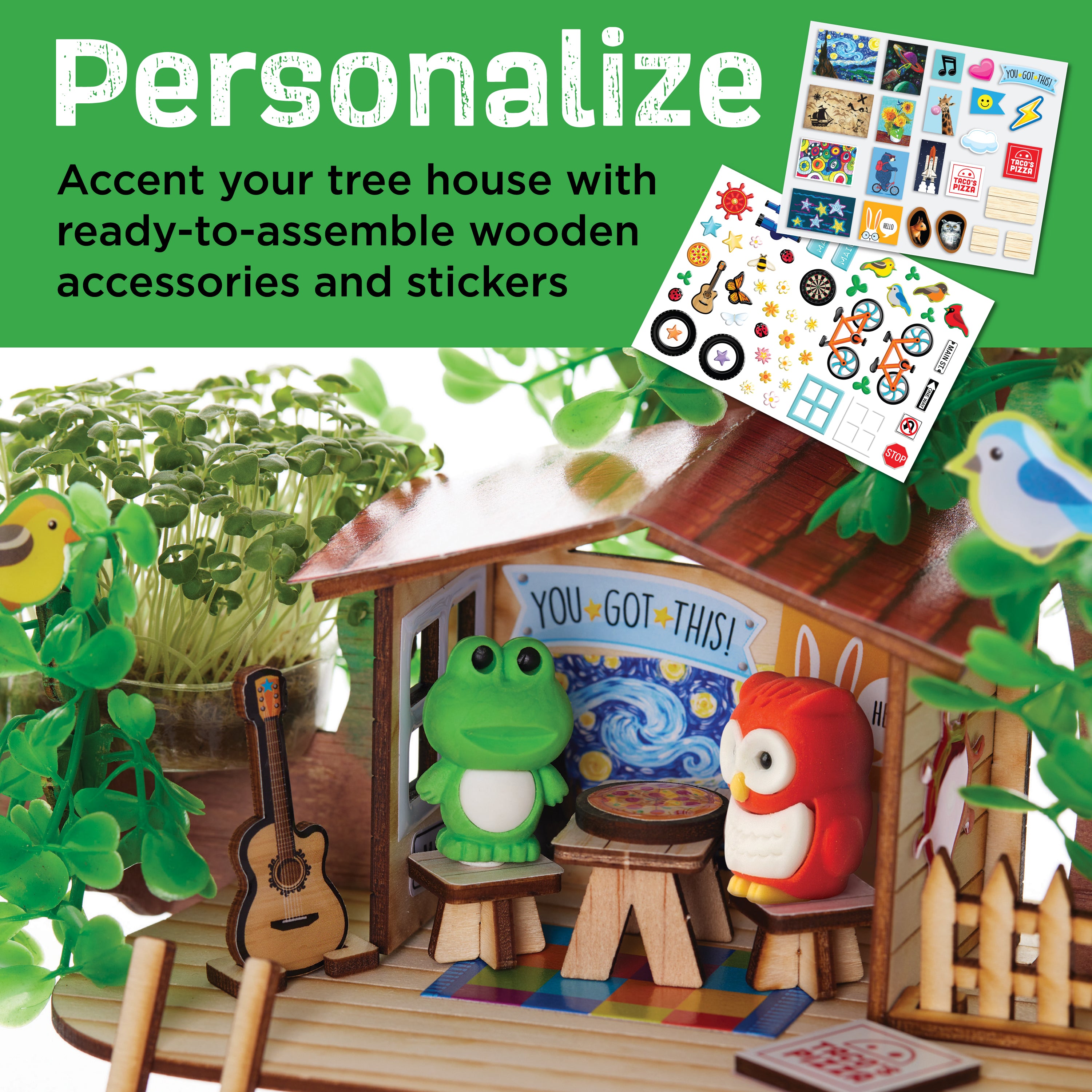 Creativity for Kids Build and Grow Tree House Eco-Friendly Craft Kit - STEM Educational Toy for Children Ages 6+ | Perfect for Birthday Gifts, Classroom Activities & Family Bonding Time