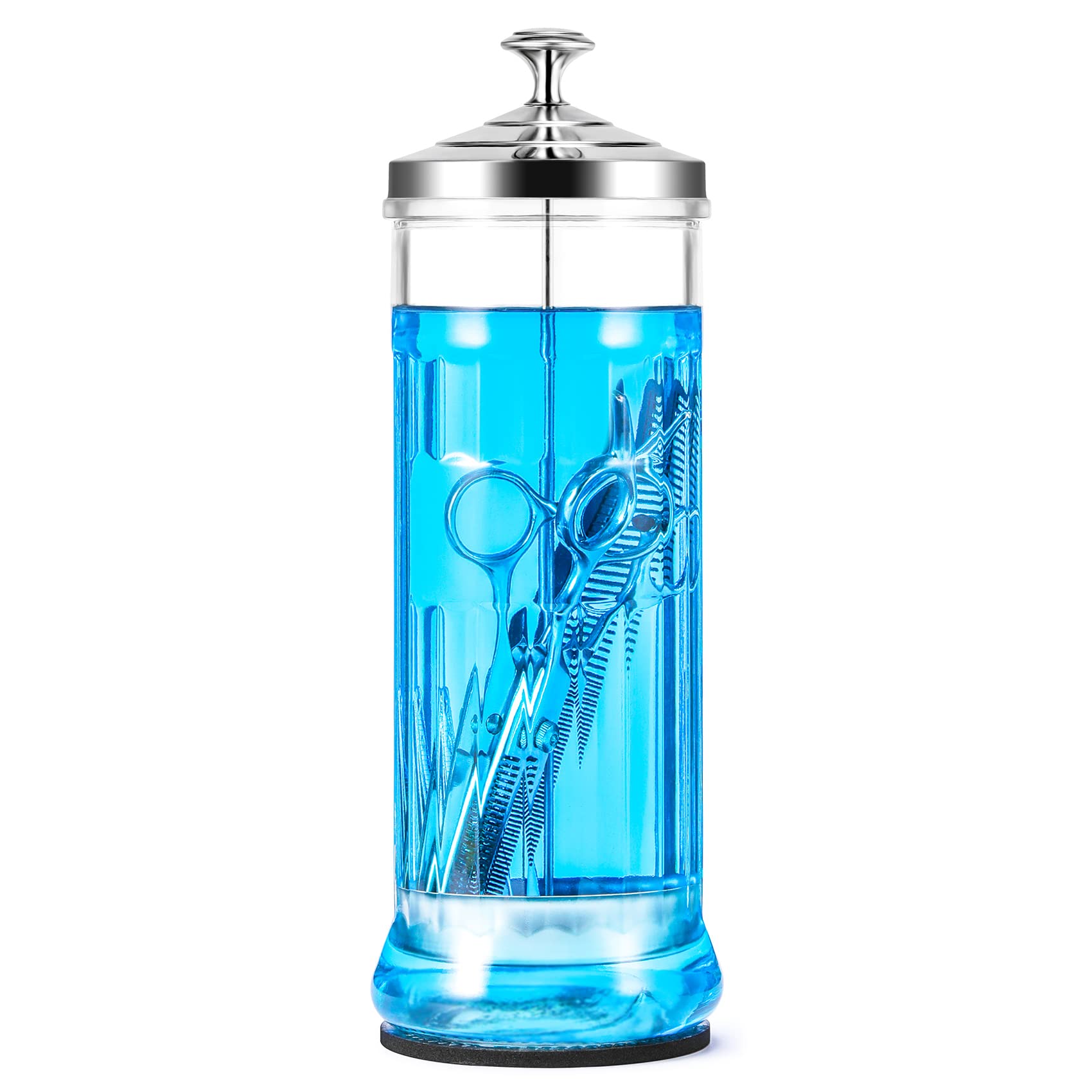 53oz Glass Sterilizing Jar with Basket - Salon & Beauty Tool Organizer for Nail & Hairdressing Tools
