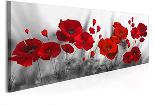 5D Diamond Painting Kit - Red Poppy Flower Full Drill Square Diamonds DIY Art for Adults & Kids (60x180cm) | Home Decor, Wall Art, Stress Relief & Creative Gift Idea
