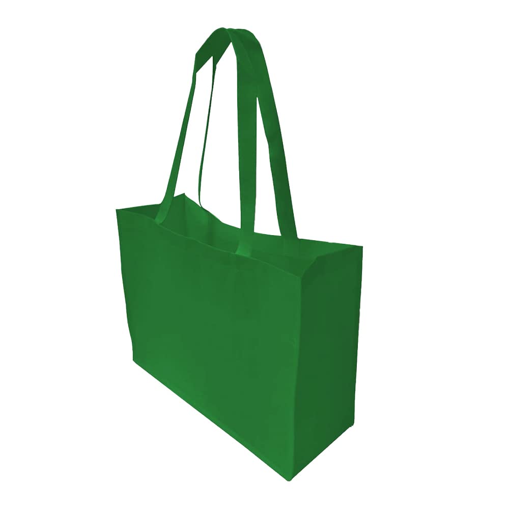 Eco-Friendly Reusable Non-Woven Grocery Tote Bags with Sturdy Handles - Pack of 12 for Shopping, Groceries & Farmers Market - Sustainable Shopping Bags for Grocery Hauling, Beach Trips & Daily Errands