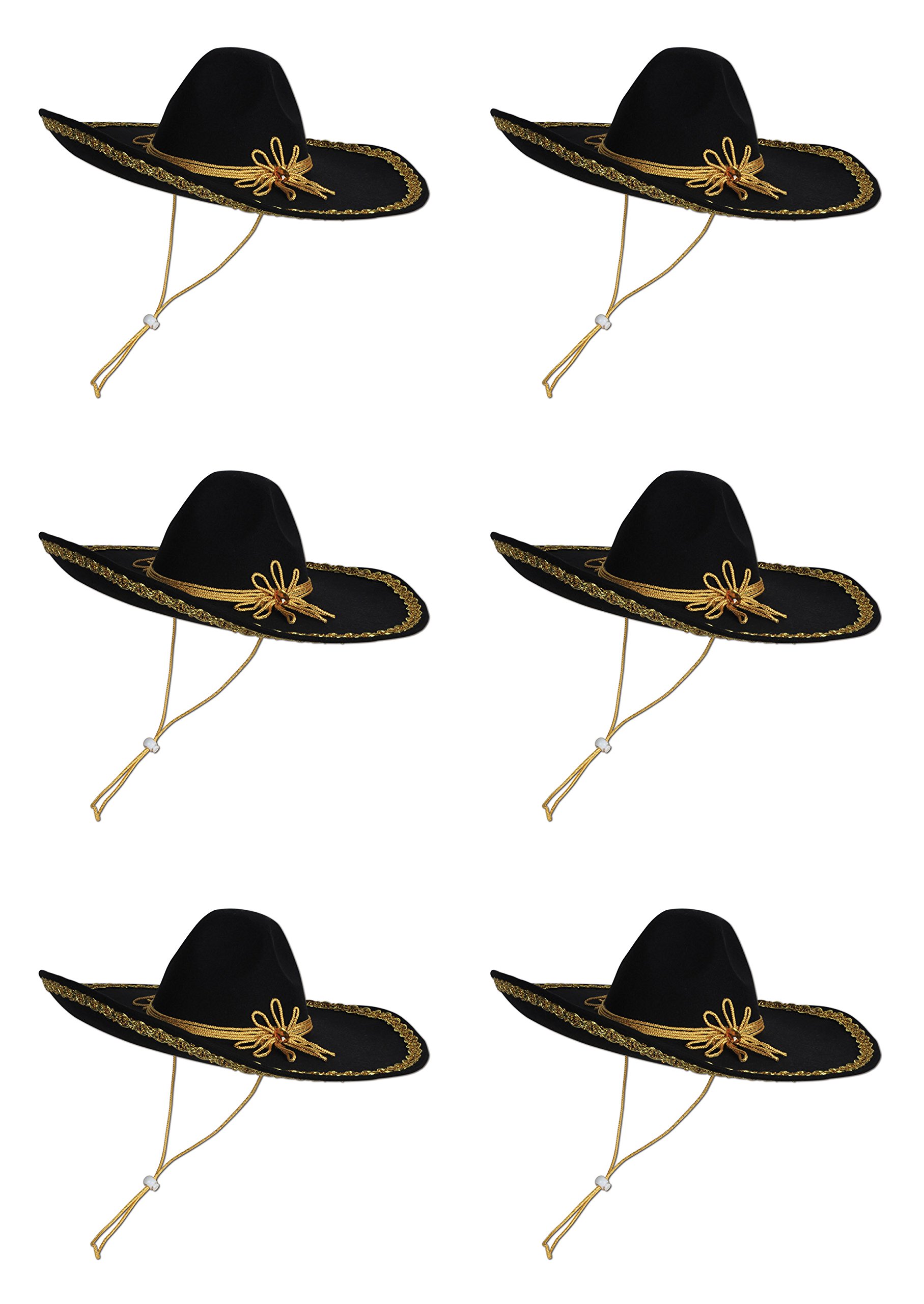 Beistle Felt Sombrero Hats for Mexican Fiesta Party Supplies - Perfect for Cinco de Mayo, Themed Parties & Costume Events
