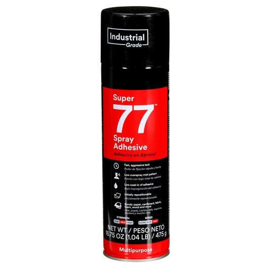 3M Super 77 Multipurpose Spray Adhesive - 12 Pack - Strong Bonding Glue for Crafts, DIY Projects, Foam, Fabric, Wood & More - Perfect for Home, Office & Workshop Use