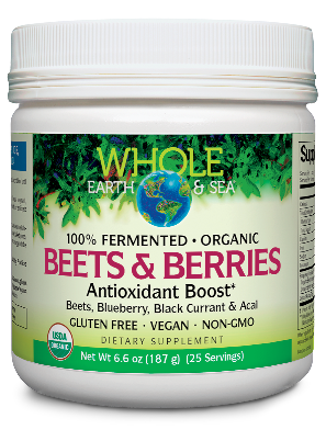 Organic Fermented Beets & Berries Supplement by Whole Earth & Sea - Boost Energy & Digestion for Active Lifestyles