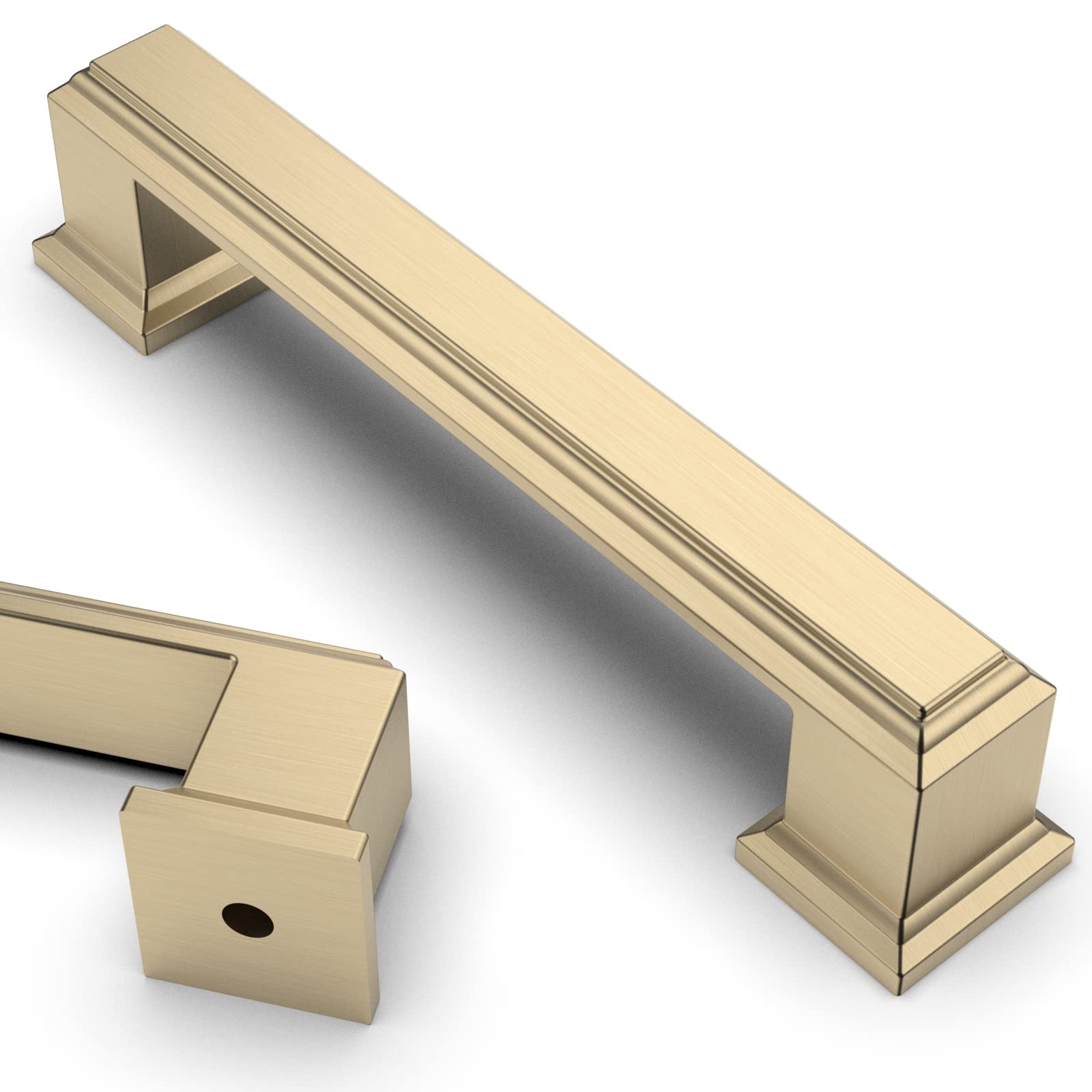 20 Pack 3.75 Inch Brushed Brass Cabinet Handles - Modern Kitchen Cabinet Pulls & Drawer Hardware for Cupboards, Dressers, Wardrobes (96mm) - Perfect for Home Renovation & Furniture Upgrade