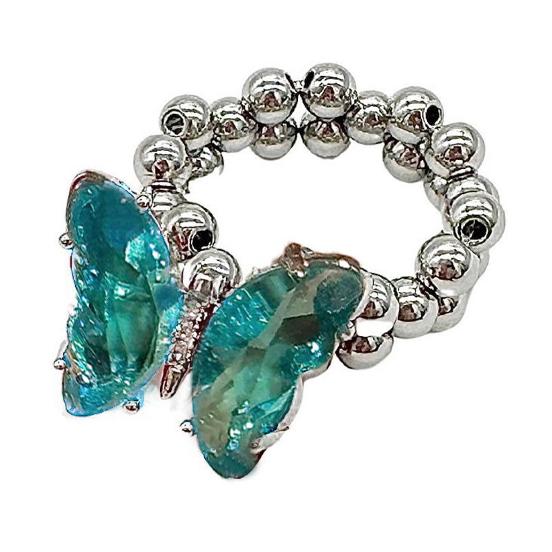 ALONEMOON Butterfly Titanium Stretch Ring for Women - Adjustable Boho Jewelry - Perfect for Everyday Wear, Parties & Gifts