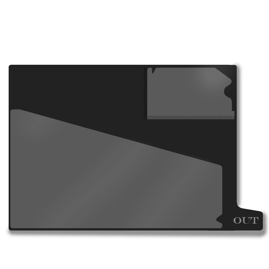 Doctor Stuff - Small Bottom Tab Vinyl Outguides with Diagonal Cut Front Pocket & Top Charge Out Slip Pocket | Letter Size 9