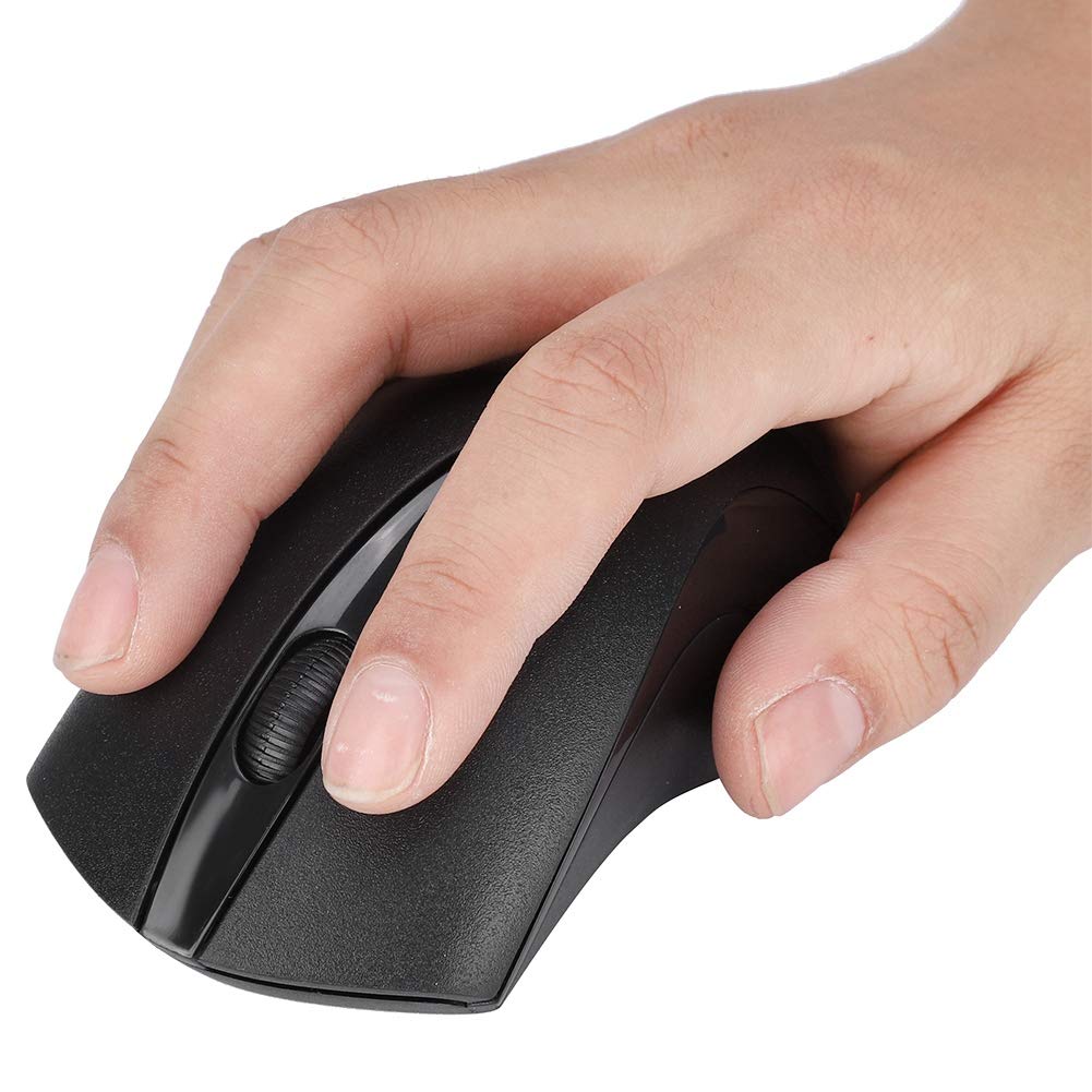 Jimfoty Ergonomic Wireless Mouse - Plug & Play Optical Computer Mouse with 3 Sleep Modes, Compatible with Windows 2000/XP/Vista/7/10, Perfect for Office, Gaming & Home Use on PC & Laptop