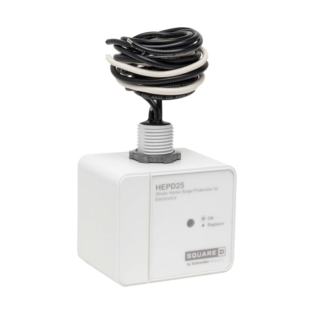 Schneider Electric Square D Whole Home Surge Protector - 25kA, 120/240V, 1 Phase, Type 2 SPD - Safeguard Appliances & Electronics from Power Surges - Perfect for Home, Office & Smart Devices Protection