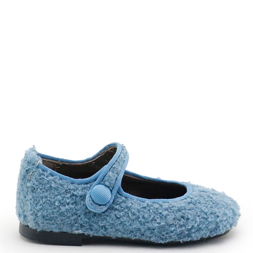 Sky Blue Shearling Mary Jane Shoes for Women - Comfortable & Stylish Winter Booties for Casual Outfits & Cold Weather