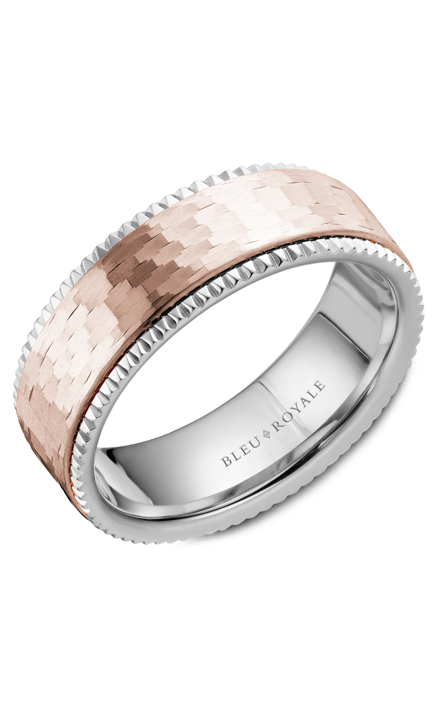 Bleu Royale Men's Wedding Band Ring - 14K White Gold Classic Comfort Fit Wedding Ring for Men - Perfect for Engagement, Anniversary & Special Occasions