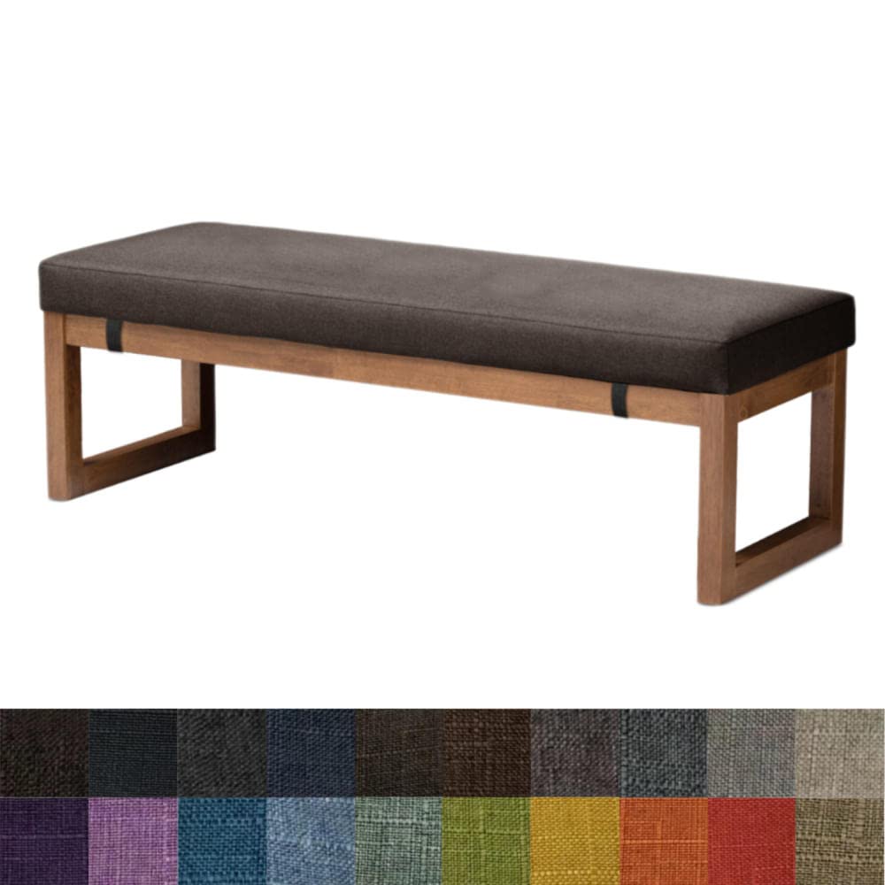 Kimgull Rectangle Bench Cushion 55.1x15.7x3.15 Inch - Washable & Removable Long Chair Pad with Non-Slip Backing - Indoor/Outdoor Use for Garden, Patio, Swing, Chaise Lounge - Durable Brown Furniture Mat for Comfortable Seating