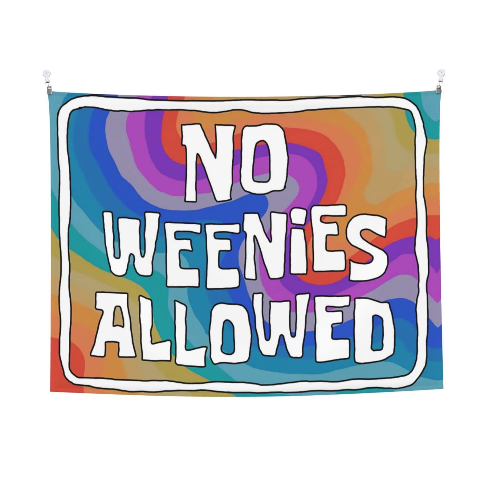 No Weenies Allowed Tapestry - Bohemian Wall Hanging for Bedroom, Living Room & Dorm Decor | Aesthetic Hippie Home Decor for College Students & Apartment Style