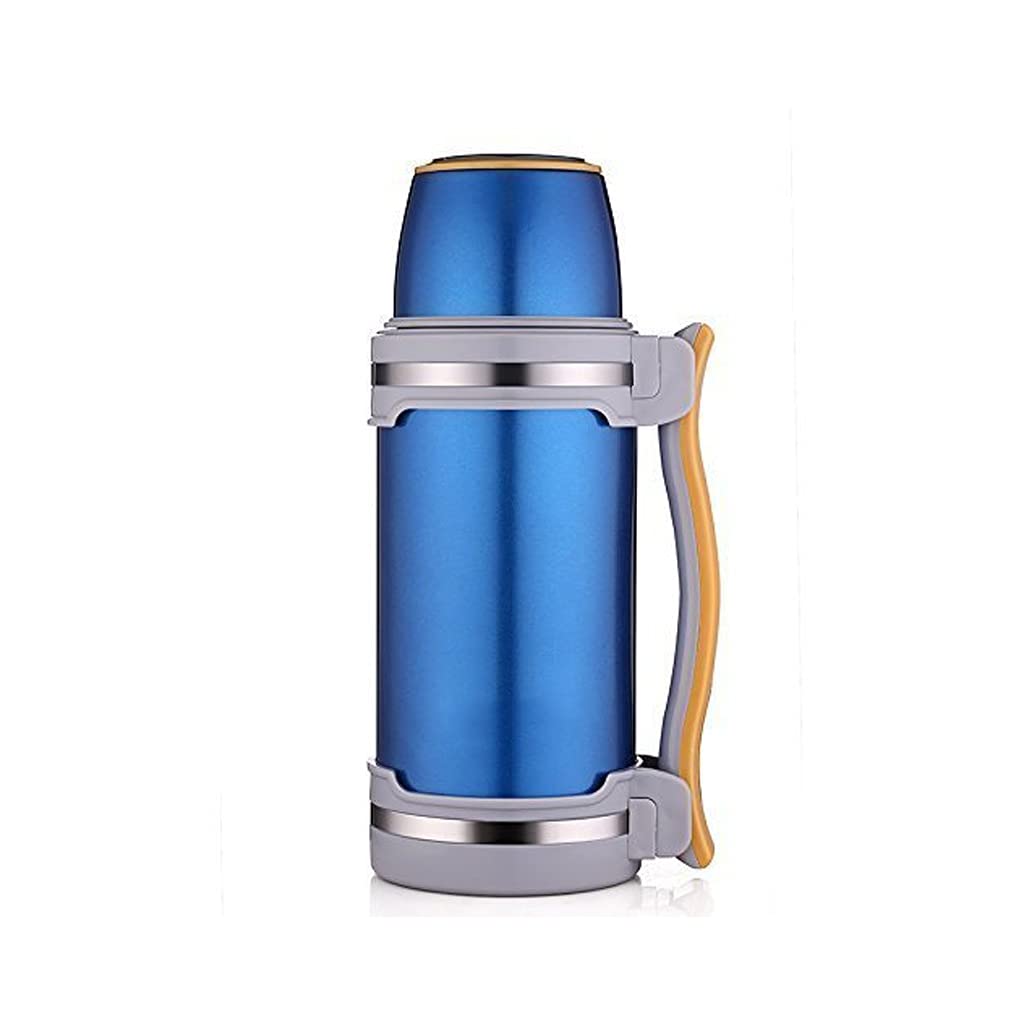 TWDYC 2L Stainless Steel Vacuum Insulated Water Bottle - Double Wall Thermos for Hot & Cold Drinks - Perfect for Work, Travel, Camping, Hiking & Sports (Blue)