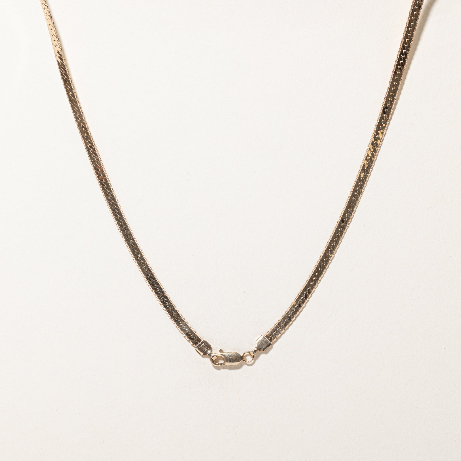 10K Yellow Gold Herringbone Chain Necklace - 3.47mm Width - 20.5 Inches - Perfect for Layering, Gift Giving & Everyday Elegance