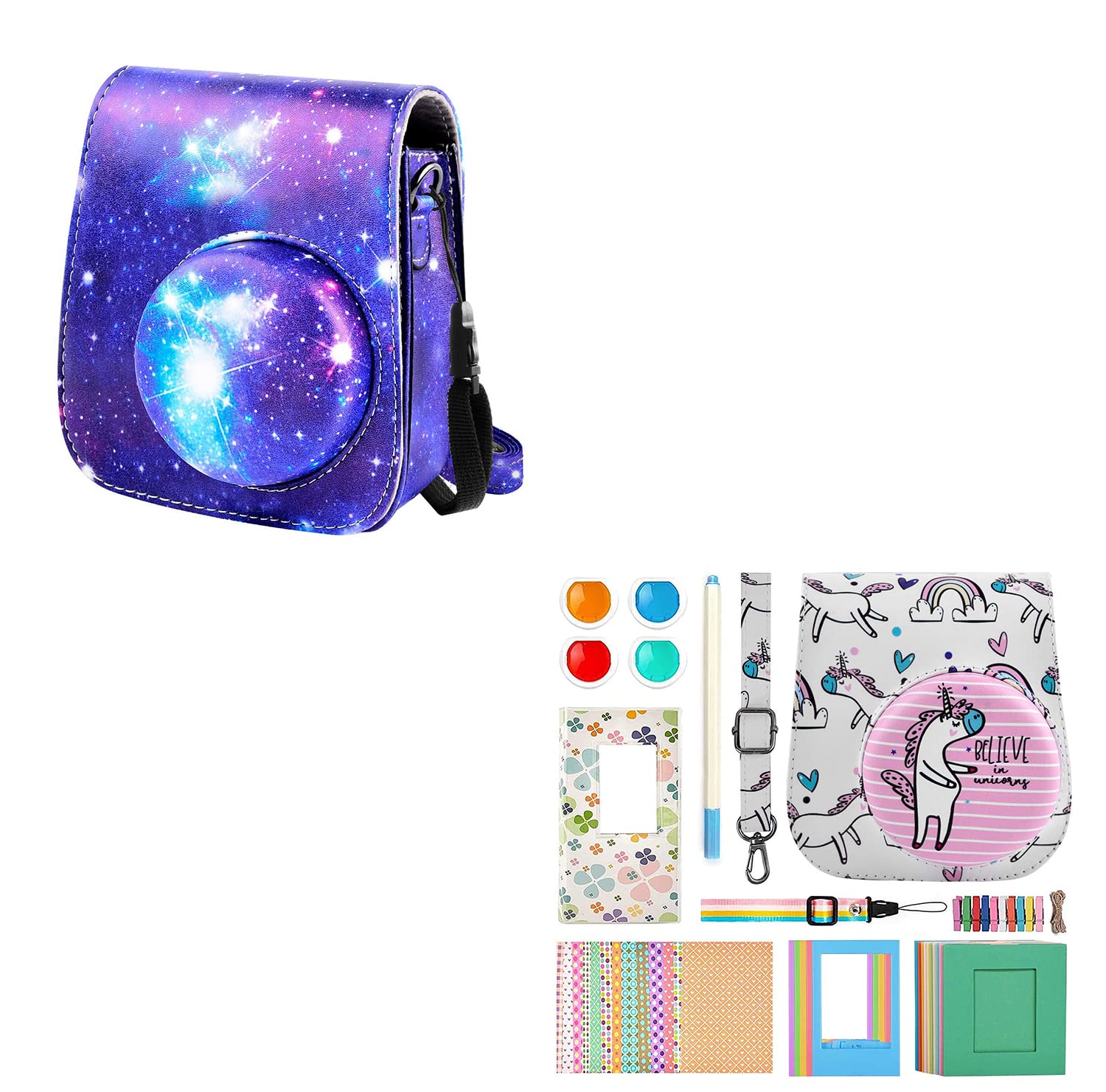 Katia Camera Case Bag & Instant Camera Accessories Bundle - Waterproof Protective Cover for Fujifilm Instax Mini, Polaroid - Perfect for Travel, Parties, and Everyday Use