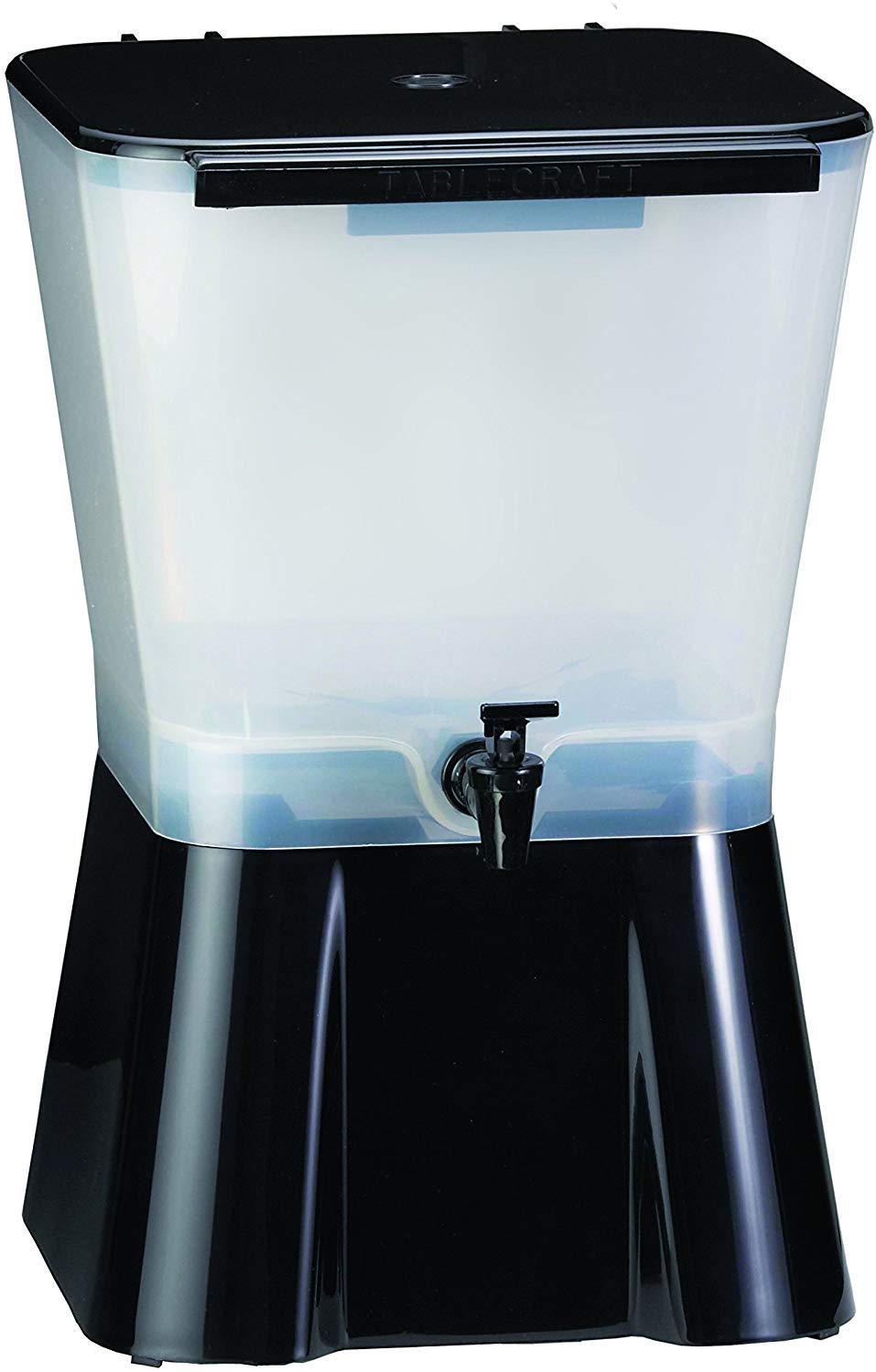 Tablecraft H953 5-Piece 3-Gallon Beverage Dispenser Set - Black & Clear Glass for Parties, Events, and Outdoor Gatherings