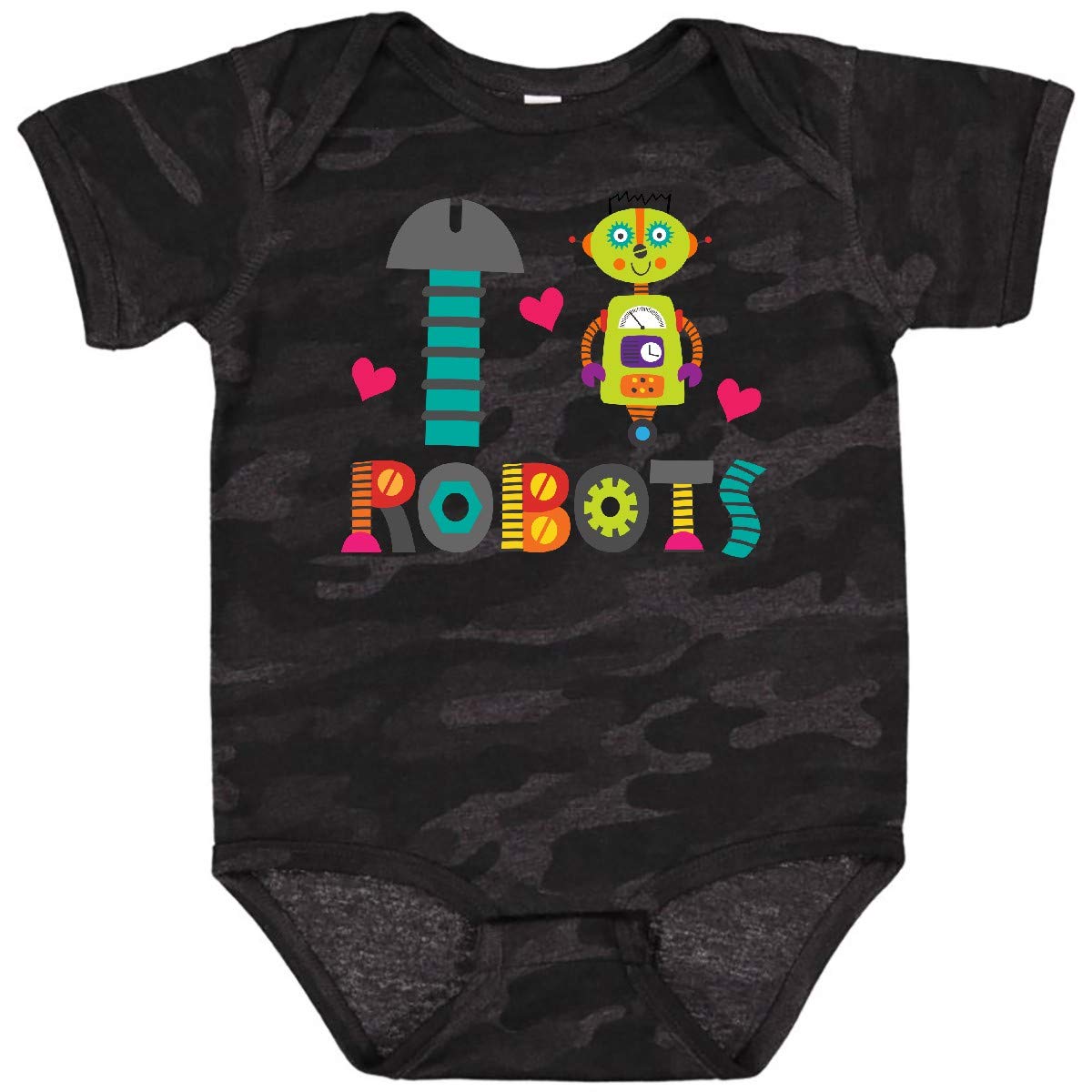 Inktastic Robotics I Heart Robots Baby Bodysuit - Cute Robot-Themed Onesie for Infants & Toddlers - Perfect for Playdates, Birthday Gifts & STEM Events